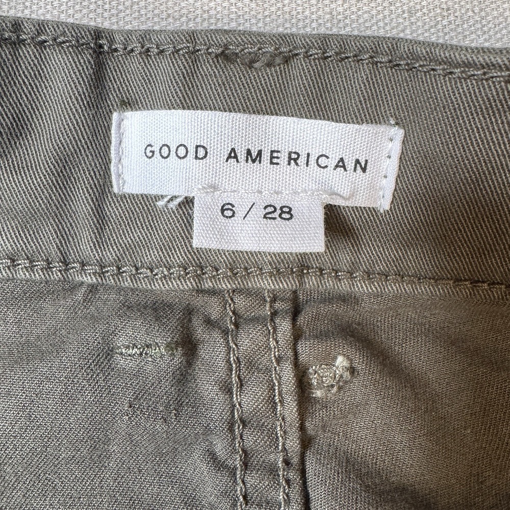 Good American Women's Wide Leg Flare Fatigue Pants 6/28 Green Stretch NWT - Picture 6 of 10